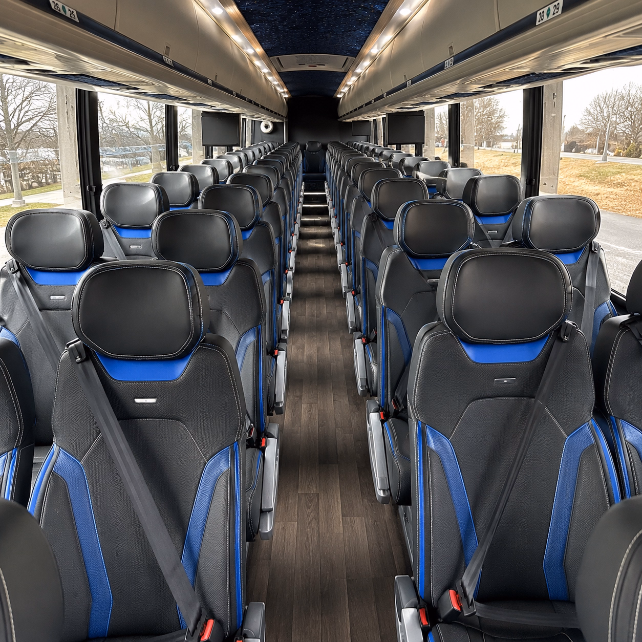 brookline charter bus rental inside