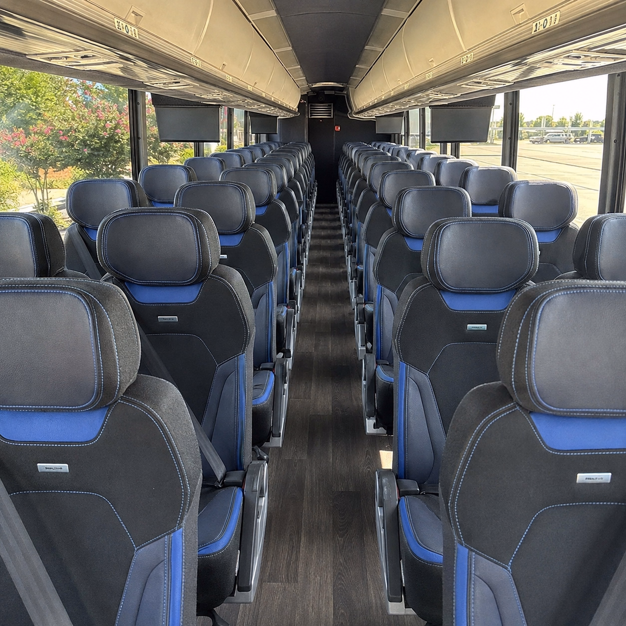 brookline charter bus rental interior